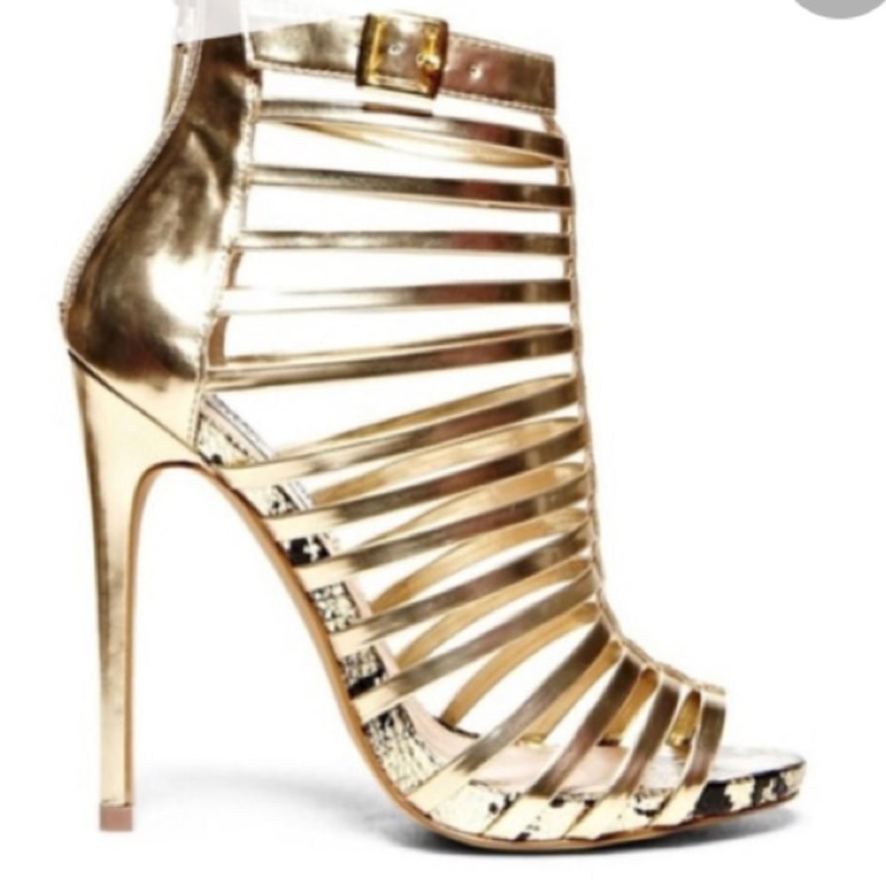 Gold gladiator heels